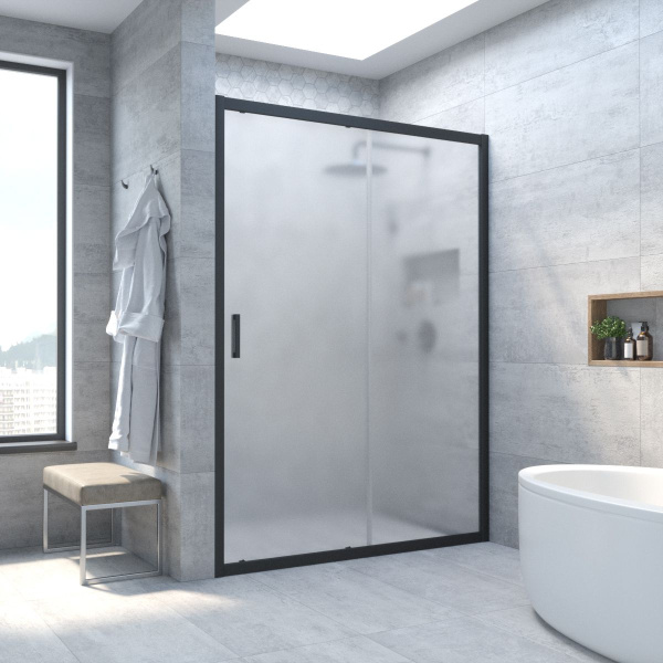 Душевая дверь стекло сатин Vegas-glass ZP 120 10 (детальная фотография), раздвижные