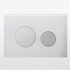 Клавиша смыва Tece TECEloop стекло белое, кнопки матовый хром