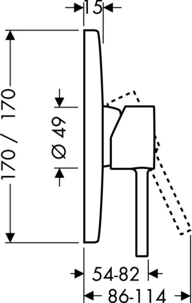 Смеситель для душа Axor Starck X 10645000 (детальная фотография), для душа