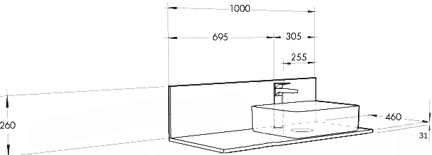 Столешница и панель Акватон Мишель 100 см дуб эндгрейн 1A253103MIX40 (детальная фотография), по запросу index_1