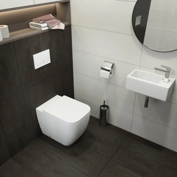 Унитаз напольный Lavinia Boho One с сиденьем микролифт 33020050 (детальная фотография), сиденье с микролифтом , с антивсплеском