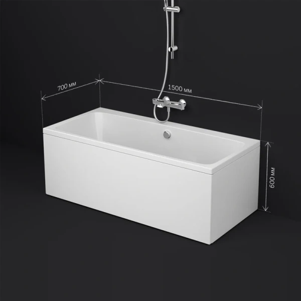 Ванна акриловая Am.Pm Func W84A-150-070W-A 150x70 прямоугольная (детальная фотография), 150 см