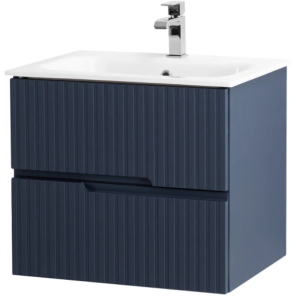 Тумба с раковиной подвесная Cezares DUET-600-2C-SO 60 см с двумя ящиками (детальная фотография)