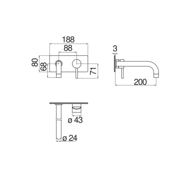 Смеситель для раковины Nobili Live черный LV00198/1BM (детальная фотография), для раковины
