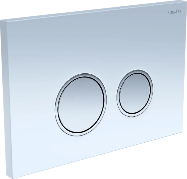 Клавиша смыва Акватек белая/ободок хром KDI-0000028 (детальная фотография), в наличии