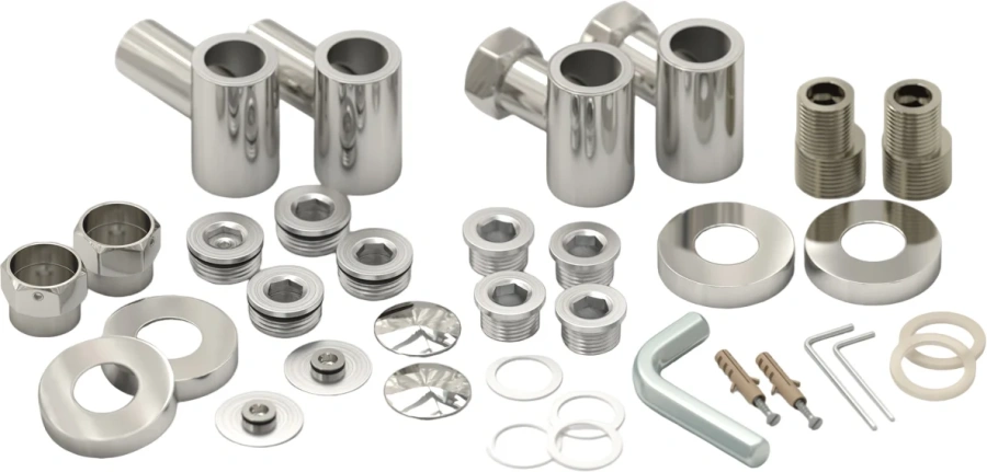 Полотенцесушитель водяной Сунержа Атлант 50х100 см без покрытия 00-0226-1050 (детальная фотография), из нержавеющей стали, без полки, неповоротные