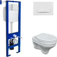 Унитаз с инсталляцией BERGES кнопка белая