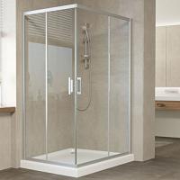 Душевой уголок профиль матовый хром стекло прозрачное Vegas-glass