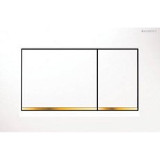 Клавиша смыва Geberit Sigma 30 белая/полоска глянцевое золото