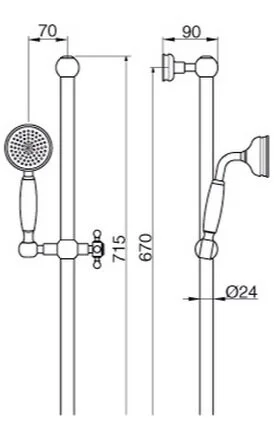 Душевой гарнитур Cezares Olimp бронза OLIMP-SD-02 (детальная фотография), душевые гарнитуры
