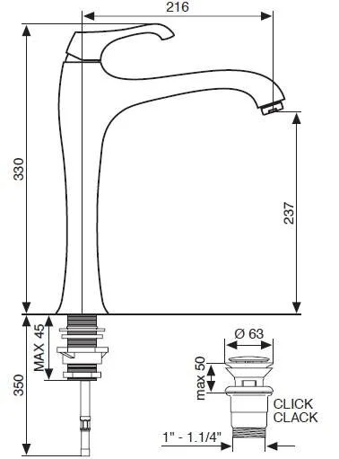 Смеситель для раковины бронза Emmevi Ares 76006BR (детальная фотография), для раковины