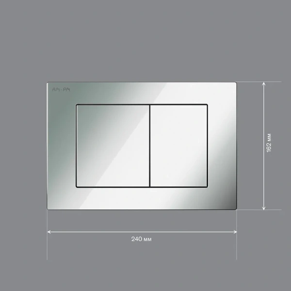 Клавиша смыва Am.Pm PrimeFit S хром глянцевый I090251 (детальная фотография), слив эконом-стандарт с двумя клавишами