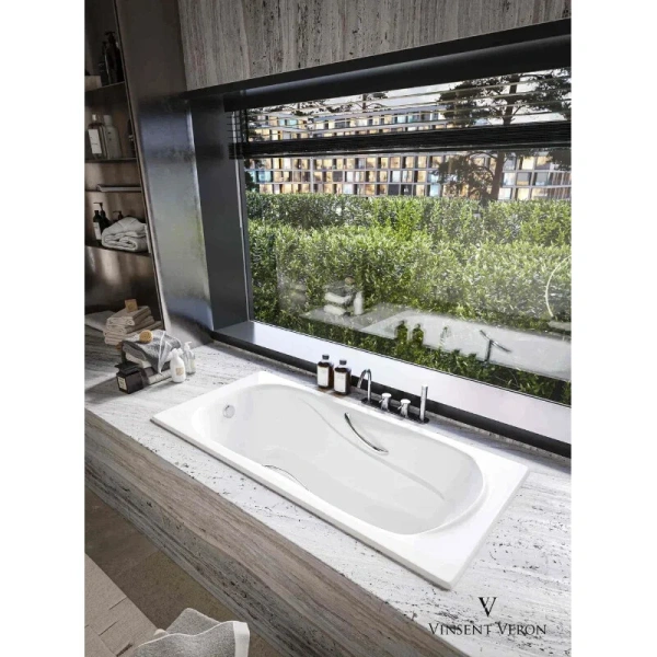 Чугунная ванна Vinsent Veron Haiti VHT1708042H, 170 x 80 см, с отверстиями под ручки, цвет белый (детальная фотография), 170х80