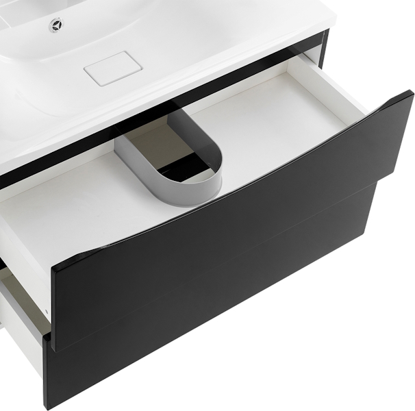 Тумба под раковину подвесная BelBagno Marino 100 см nero lucido MARINO-1000-2C-SO-NL-P (детальная фотография), 100 см