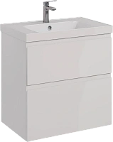 Тумба под раковину подвесная Lemark Veon 70 см белый глянец