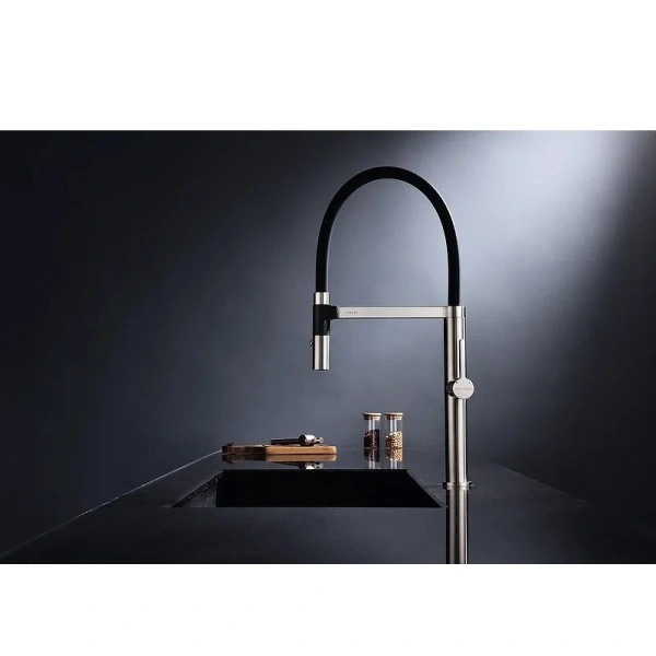 Смеситель для кухни Paulmark Leader никель Le214101-NI (детальная фотография), современные, hi-tech