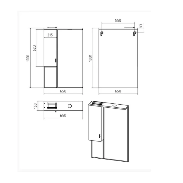 Зеркальный шкаф с подсветкой Misty Дива П-Див04065-013 65 см ЛДСП (детальная фотография), 65 см