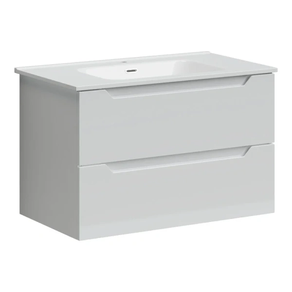 Тумба под раковину подвесная Sancos Norma 2.0 80 см белый глянец NR2.080W (детальная фотография)