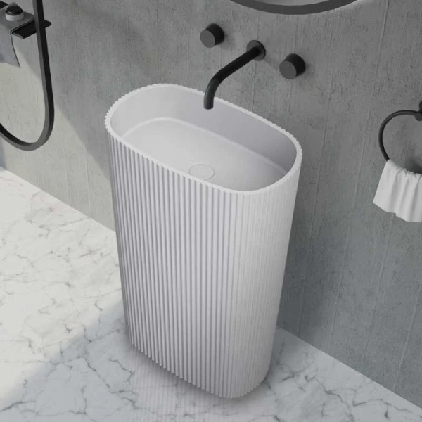 Раковина Abber Stein 55 см белая матовая AS2502-H (детальная фотография)