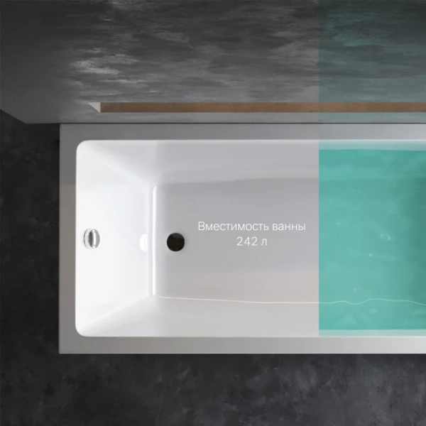 Ванна акриловая Am.Pm Gem W93A-180-080W-A 180x80 прямоугольная (детальная фотография), белые