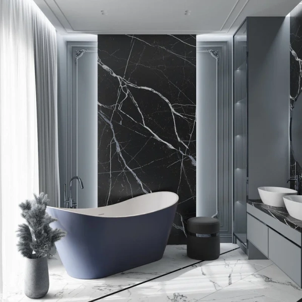 Ванна акриловая Corpa Nera Paganini CN130116, 170 х 80 см, синий матовый (детальная фотография), 170 см