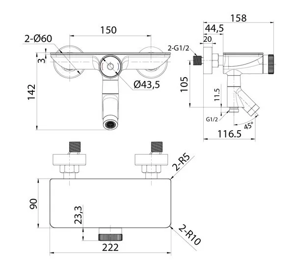 Смеситель для ванны IDDIS Shelfy черный матовый SHEBLBTi02WA (детальная фотография), для ванны