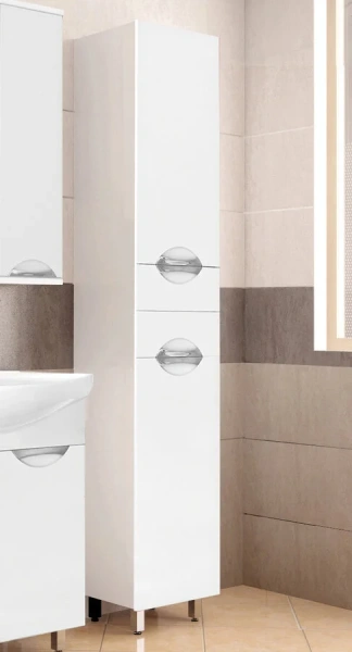 Шкаф-пенал напольный Style Line Жасмин 36 см белый ЛС-00000045 (детальная фотография), напольные