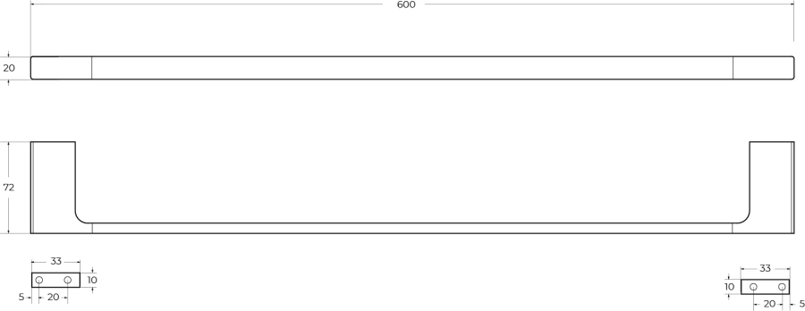 Полотенцедержатель Cezares Slider хром SLIDER-TH-60-01 (детальная фотография), современные, hi-tech