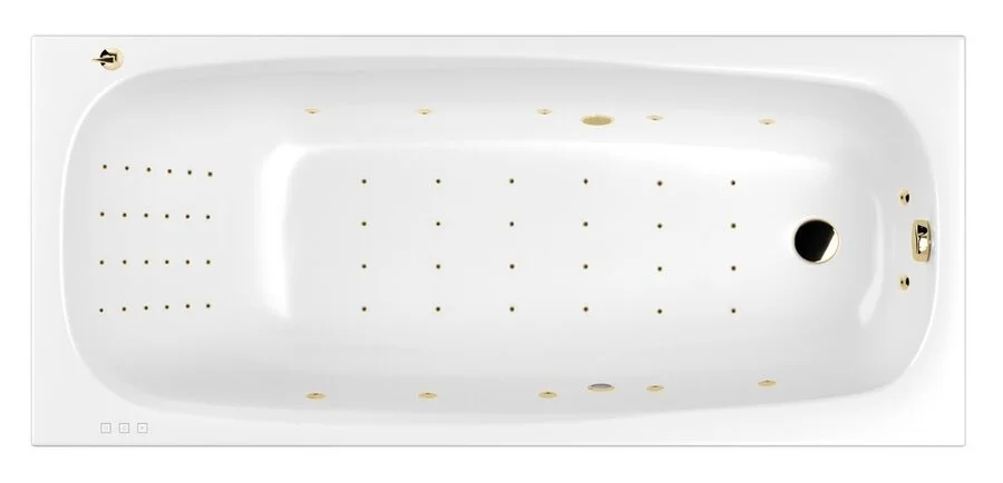 Ванна гидромассажная Whitecross Layla 170 x 75 см, NANO, золото, белый, 0102.170075.100.NANO.GL (детальная фотография)