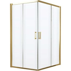 Душевой уголок профиль золотой стекло прозрачное Vegas-glass