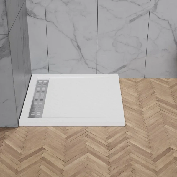 Душевой поддон BelBagno Due 80х80 см белый TRAY-BB-DUE-A-80-4-W0 (детальная фотография), квадратные