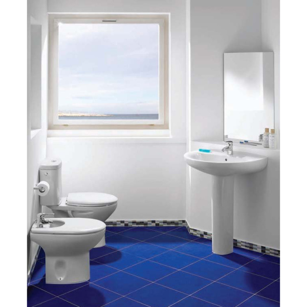 Унитаз компакт Roca Victoria 342399000 горизонтальный выпуск (детальная фотография), недорогие, компакт, низкие