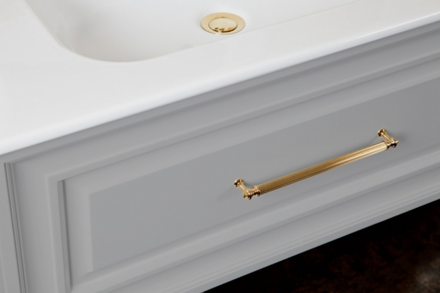 Тумба под раковину, цвет серый шелк матовый, фурнитура золото, La Beaute Cornelia BCO100GRO.OR (детальная фотография) index_2