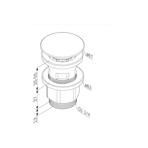 Донный клапан Am.Pm нажимной белый F0700P33 (детальная фотография), в наличии