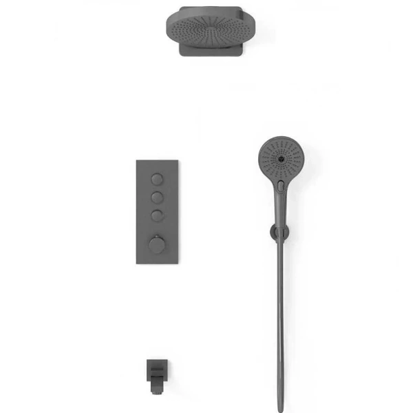 Душевой комплект Vincea вороненая сталь VSFW-433TI1GM (детальная фотография), душевые комплекты, наборы