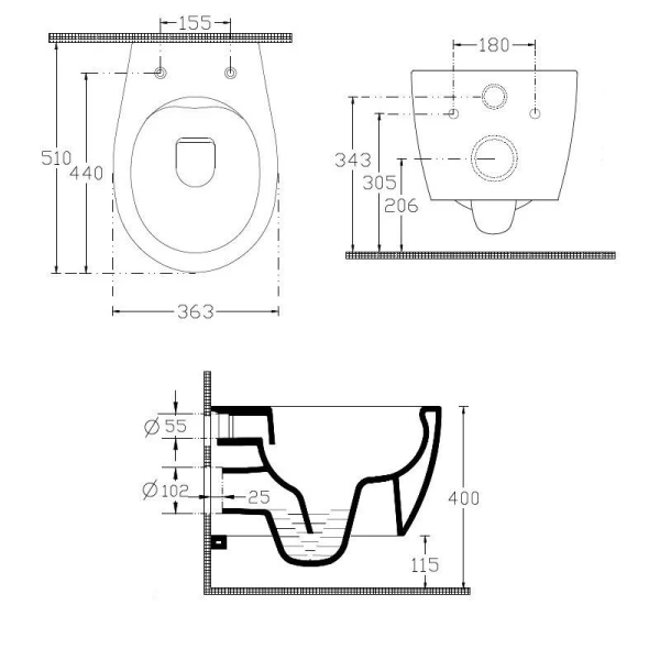 Унитаз подвесной Allen Brau Fantasy айвори 4.11004.IV (детальная фотография), подвесные, встраиваемые