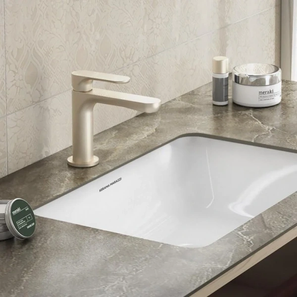 Смеситель для раковины Kerama Marazzi Ole золотой атласный 69412KM.M0.071 (детальная фотография), современные, hi-tech