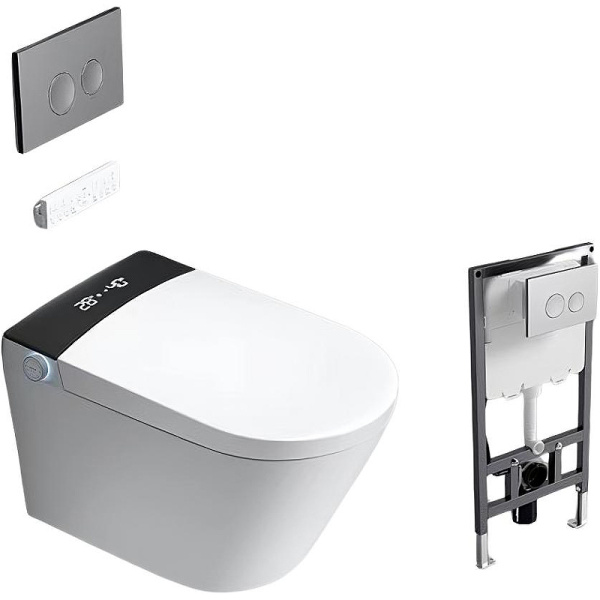 Унитаз с инсталляцией Timo белый/черный TE-751B (детальная фотография)