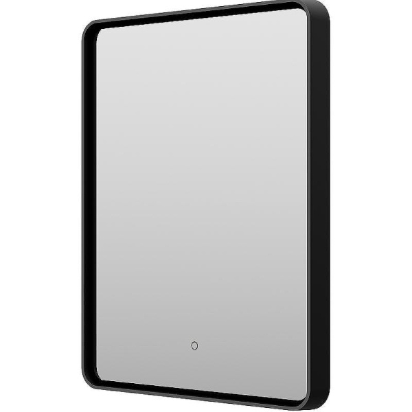 Зеркало с подсветкой Brevita Mercury 60 см прямоугольное, черное MER-Rett6-060/80-black (детальная фотография), современные, hi-tech