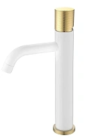 Смеситель для раковины Boheme Stick white touch gold