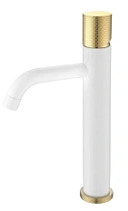 Смеситель для раковины Boheme Stick white touch gold