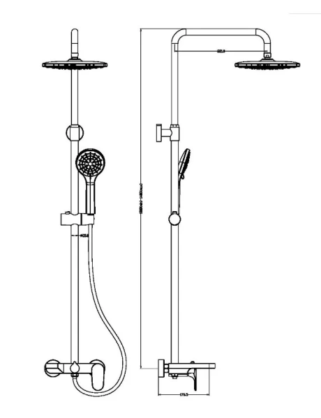 Душевая стойка Boheme Spectre бронза 458-BR (детальная фотография), современные, hi-tech