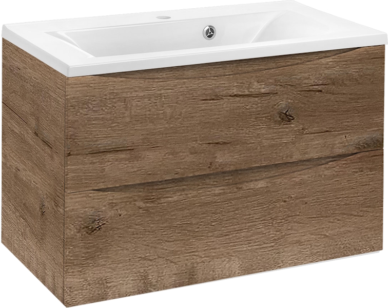 Тумба под раковину подвесная Vincea Mia 79 см V.Oak VMC-2MA800VO (детальная фотография), моноблок