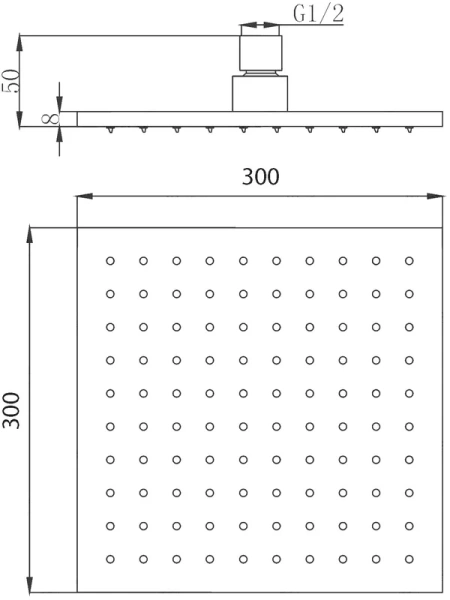Верхний душ Migliore Palermo хром 29668 (детальная фотография), современные, hi-tech