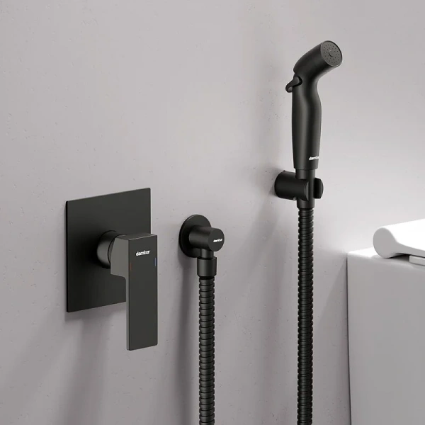 Гигиенический душ со смесителем Damixa Gala черный матовый 537510300 (детальная фотография), современные, hi-tech