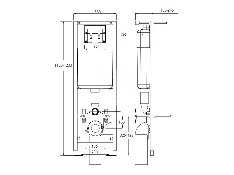 Унитаз с инсталляцией Ideal Standard Connect с сиденьем микролифт W880101 (детальная фотография), по запросу