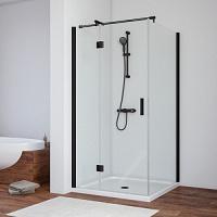 Душевой уголок профиль черный матовый стекло прозрачное Vegas-glass