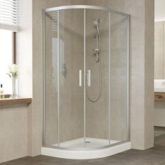 Душевой уголок профиль матовый хром стекло прозрачное Vegas-glass