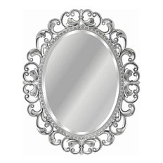 Зеркало овальное без фацета, цвет серебро, Tessoro Isabella 82