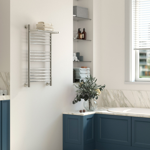 Полотенцесушитель водяной Сунержа Богема+ 50x80 см другие цветовые решения RAL-0223-8050 (детальная фотография), лесенка, вертикальные